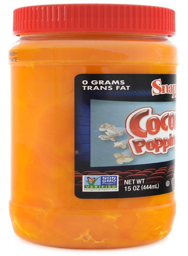 Snappy Butter Flavored Coconut Oil for Home Movie Theater Popcorn, Naturally Colored with Beta Carotene, 15 ounce, Premium Cooking Oil for Snack Preparation - Image 3